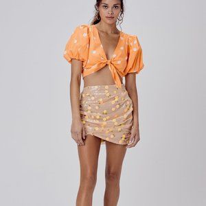 NWOT For Love & Lemons Ryder Sequin Mini Skirt XS